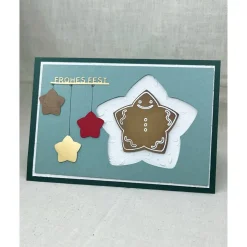 Handgemachte Weihnachtskarte ''Frohes Fest'' | B6 | Querformat