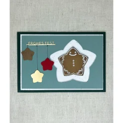 Handgemachte Weihnachtskarte ''Frohes Fest'' | B6 | Querformat