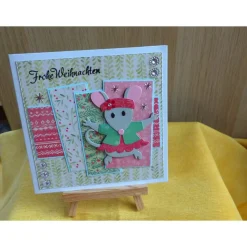 Handgemachte Weihnachtskarte mit Maus,