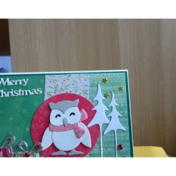 Handgemachte Weihnachtskarte mit Eule