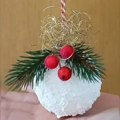 Handgemachte Weihnachtskugeln 2er Set, Schnee Weihnachtskugeln, Schnee Weihnachtsschmuck, Winter Weihnachtsdeko
