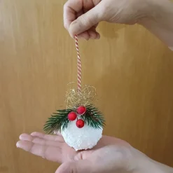 Handgemachte Weihnachtskugeln 2er Set, Schnee Weihnachtskugeln, Schnee Weihnachtsschmuck, Winter Weihnachtsdeko