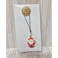 Handgemachter Handyanhänger Weihnachtsmann – Geschenkidee Weihnachten Wichtelgeschenk