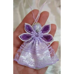 Handgemachter Lavendelfarbener Weihnachtsengel – festlich und elegant