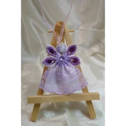 Handgemachter Lavendelfarbener Weihnachtsengel – festlich und elegant