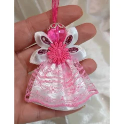 Handgemachter Weihnachtsengel in Pink – festlich und elegant