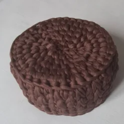 Handgemachtes Häkelkörbchen, Osternest aus braunem Textilgarn gehäkelt (1) - vielseitig & dekorativ