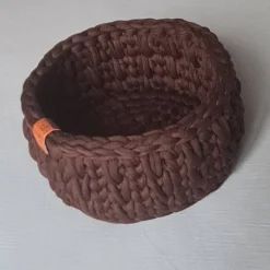 Handgemachtes Häkelkörbchen, Osternest aus braunem Textilgarn gehäkelt (1) - vielseitig & dekorativ