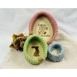 Handgemachtes Osternest mit Holzboden -  3 Größen & Gravur-Optionen