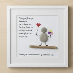 Handgemachtes Steinbild Erzieherin – Personalisiertes Abschiedsgeschenk Kindergarten, STB-226
