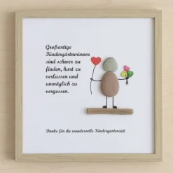 Handgemachtes Steinbild Erzieherin – Personalisiertes Abschiedsgeschenk Kindergarten, STB-226