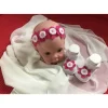 Handgemachtes Taufset *Mira* – Haarreif & Babyschuhe mit Blüten | Individuell & Einzigartig