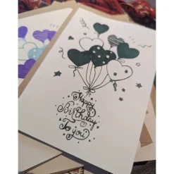 Handgemalte Klappkarte "Happy Birthday"