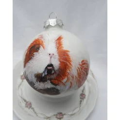 Handgemalte Tierportaits auf Christbaumkugeln aus Glas