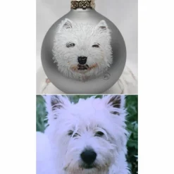 Handgemalte Tierportaits auf Christbaumkugeln aus Glas