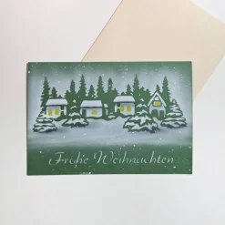 Handgemalte Weihnachtskarten in Airbrush Technik, Grußkarte Weihnachten