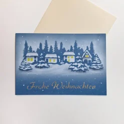 Handgemalte Weihnachtskarten in Airbrush Technik, Grußkarte Weihnachten