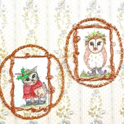 Handgemalter Engel prunkvoll gerahmt – Schutzengel Geschenk Aquarell Miniatur