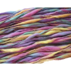 Handgesponnenes dickes Merinogarn 100g/64m, Strickwolle dick und dünn Pastelltöne, Nadelstärke ab 10mm, P