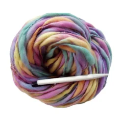 Handgesponnenes dickes Merinogarn 100g/64m, Strickwolle dick und dünn Pastelltöne, Nadelstärke ab 10mm, P