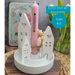 Handmade Geschenkset Geburtstag,Mitbringsel,Geschenkidee Geburtstag,Kerzenständer,Kerze,Muttertag,Geschenk Kollegen