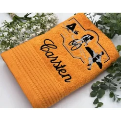 HANDTUCH ( 50 x 100 cm ) + mit Stickmotiv *Triathlon* + Name / Personalisiert