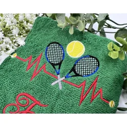HANDTUCH + mit Stickmotiv * Tennis * + Name