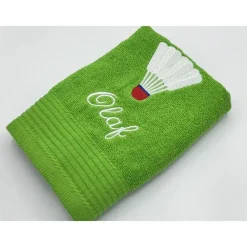 HANDTUCH + mit Stickmotiv *Federball / Badminton* + Name