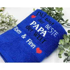 HANDTUCH + mit Stickmotiv MAMA oder PAPA - Beste / Bester der Welt