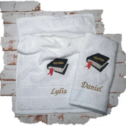 Handtuch Ehering Hochzeitsgastgeschenk mit Namen oder Initialen