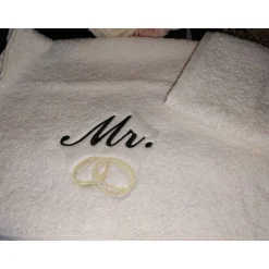 Handtuch Geschenk-Set Mr.&Mrs. Hochzeit Verlobung Geschenk Gästehandtuch