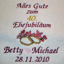 Handtuch mit schönen Motiv zur Hochzeit