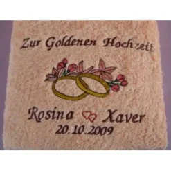 Handtuch mit schönen Motiv zur Hochzeit