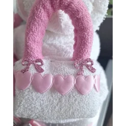 Handtuchtorte Geschenk für Frauen – Wellness, Handtaschen & Kosmetiktücher – Originelle Geschenkidee zum Geburtstag & Jahrestag