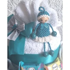 Handtuchtorte türkis personalisiert – Originelles Geschenk für Freunde zum Valentinstag oder Geburtstag