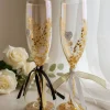 Handverzierte Hochzeitssektgläser Gold Herz – 2er-Set für Hochzeit, Verlobung & Jubiläum
