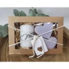 Handverziertes Kerzen-Set und Seifenherzen in Geschenkbox - Geschenk für Oma - Kerzenset