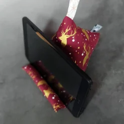 Handykissen / Sitzsack GOLDENES FEST HIRSCH  - Smartphonestütze, Handyhalterung, Kirschkernfüllung | RÄUBERKIND