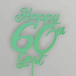 Happy Birthday Cake Topper mit Name personalisiert – Tortendeko, 60th Cake Topper, Geburtstagsgeschenk, Jubiläum
