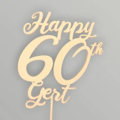 Happy Birthday Cake Topper mit Name personalisiert – Tortendeko, 60th Cake Topper, Geburtstagsgeschenk, Jubiläum