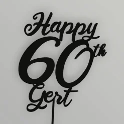 Happy Birthday Cake Topper mit Name personalisiert – Tortendeko, 60th Cake Topper, Geburtstagsgeschenk, Jubiläum