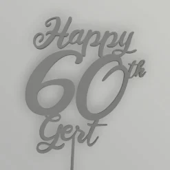 Happy Birthday Cake Topper mit Name personalisiert – Tortendeko, 60th Cake Topper, Geburtstagsgeschenk, Jubiläum