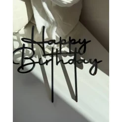 Happy Birthday Cake Topper – Glitzer Tortendeko aus 3D Druck für Geburtstagskuchen & Torten