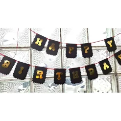 Happy Birthday Girlande/ Wimpelkette Edlen