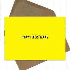 Happy Birthday in Neonfarben nach Wahl Grusskarte inklusive Kraftpapier-Umschlag