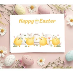 Happy Easter Ostergrußkarte, Hühner Osterkarte, Osterkarte mit Umschlag, Ostergrußkarte mit Hühnern, Grußkarte zu Ostern