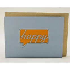 „happy“ Karte gelasert