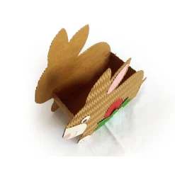 Hase mit Ei - Osternest, Osterkörbchen oder Frühlingsdeko, Osterkorb aus Wellpappe, Verpackung für Geschenke