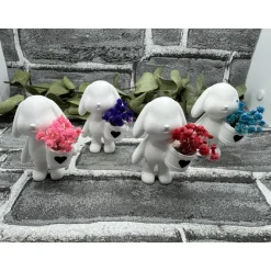 Hase mit Körbchen gefüllt mit Trockenblumen | Deko | Geschenk | Mitbringsel | Keracraft