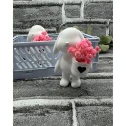 Hase mit Körbchen gefüllt mit Trockenblumen | Deko | Geschenk | Mitbringsel | Keracraft